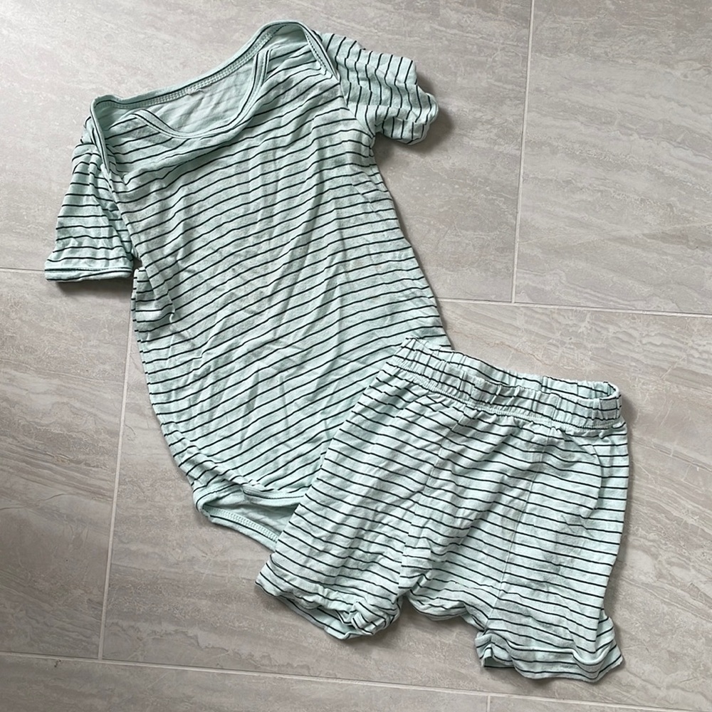 Kate Quinn bamboo baby onesie and shorts set